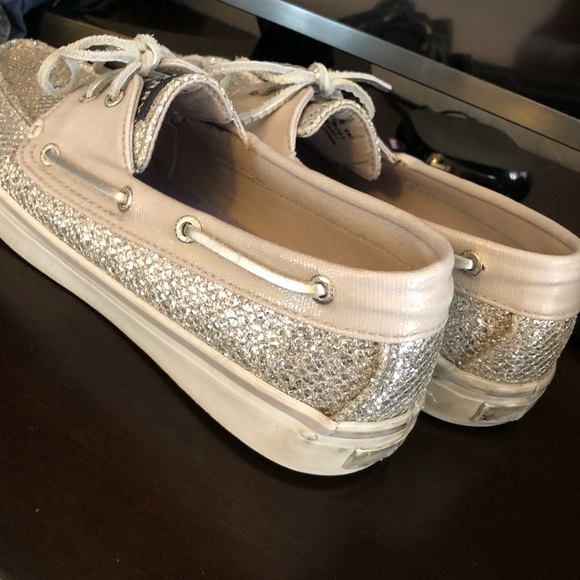 Sparkly Silver Sperry Boat shoes - Picture 2 of 5